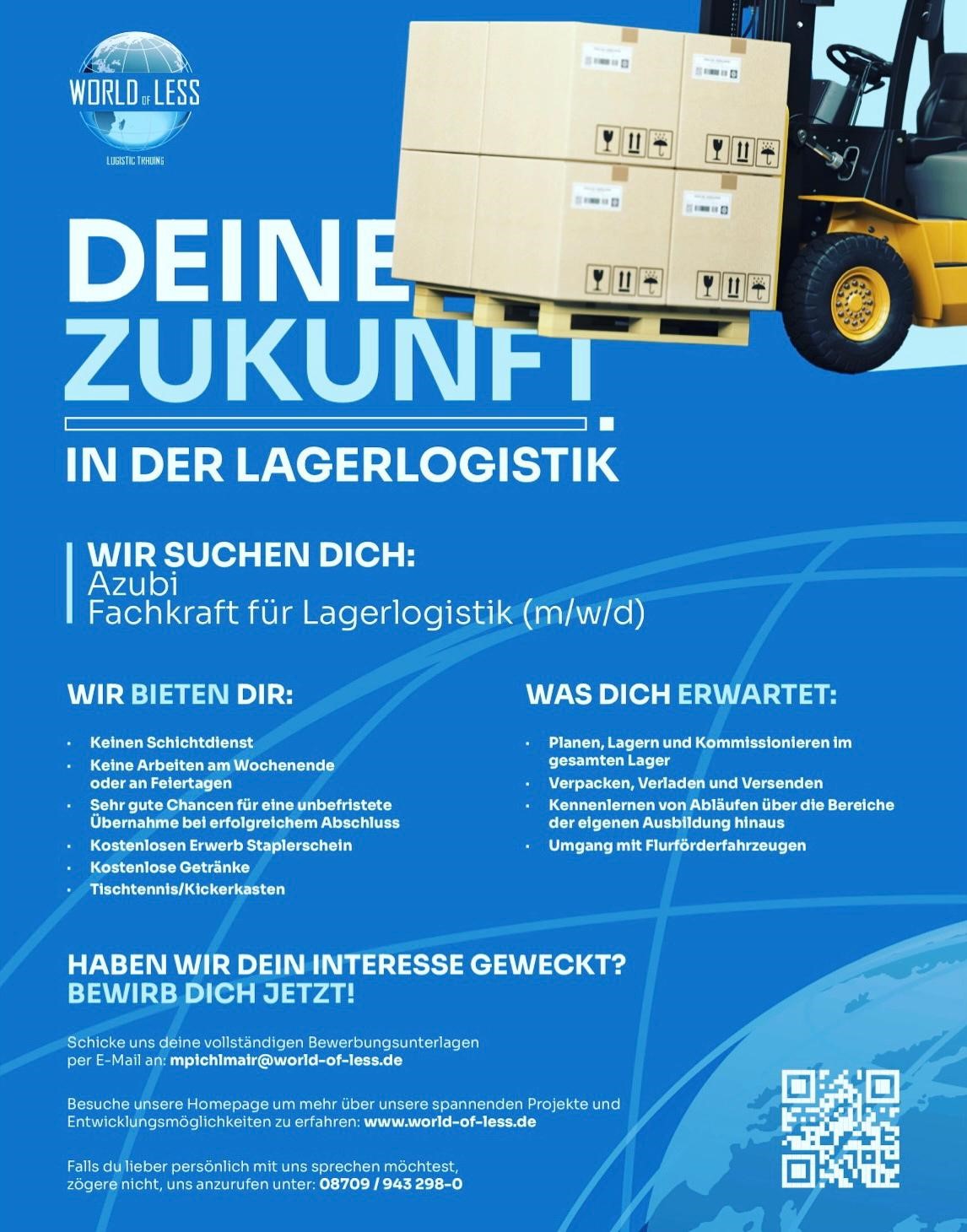 Stellenanzeige: Azubi Fachkraft für Lagerlogistik (m/w/d) bei World of Less – Logistic Trading